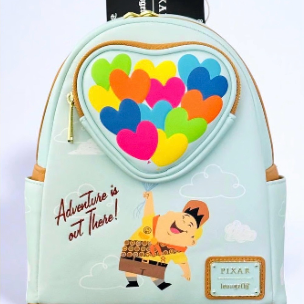 Loungefly Disney Pixar Up Russell Heart Balloons Mini Backpack NWT